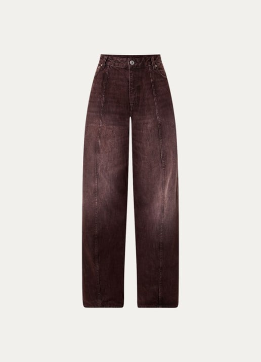 Bellerose Perl high waist balloon fit jeans met gekleurde wassing - voorkant 2 bordeauxrood