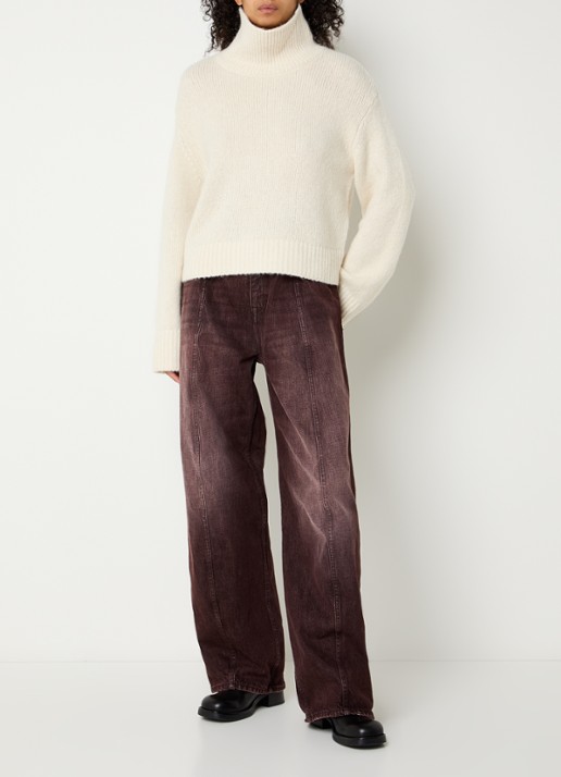 Bellerose Perl high waist balloon fit jeans met gekleurde wassing - voorkant 3 bordeauxrood