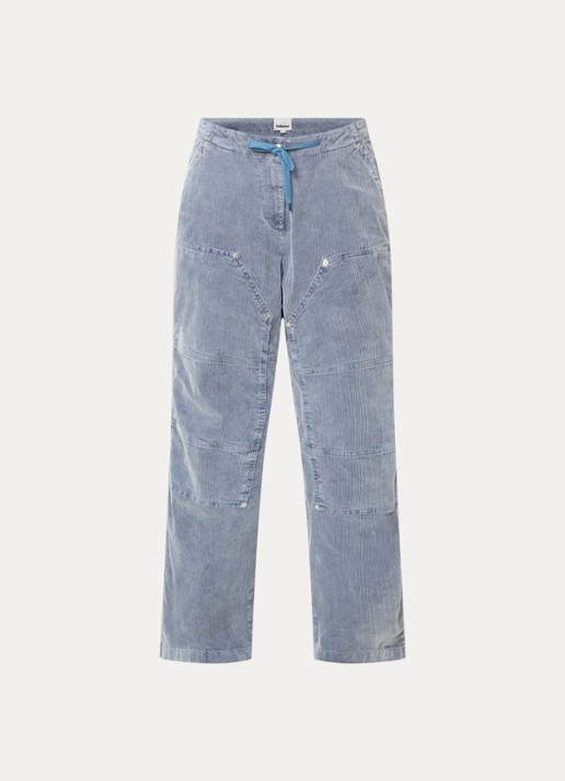 Bellerose Phantom mid waist wide fit jeans met gekleurde wassing - voorkant 3 staalblauw