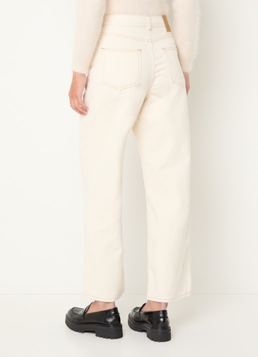 Bellerose Poker high waist straight fit jeans met gekleurde wassing - achterkant 3 gebroken wit