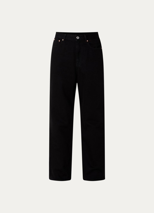 Bellerose Poker high waist wide leg jeans met gekleurde wassing - voorkant 4 zwart