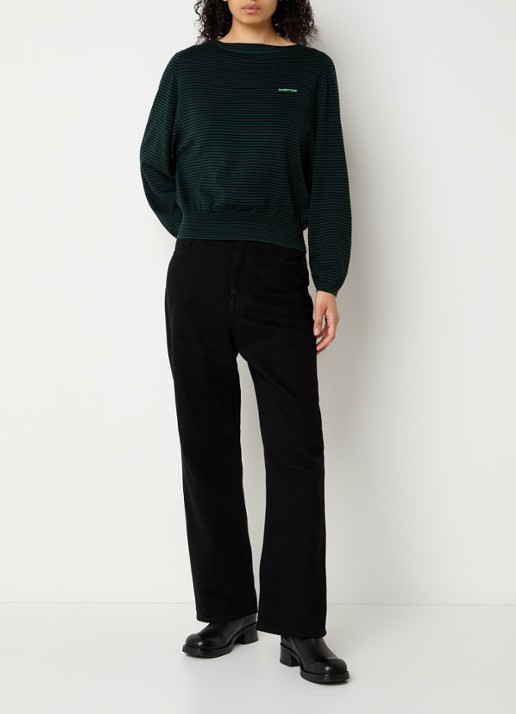 Bellerose Poker high waist wide leg jeans met gekleurde wassing - voorkant 5 zwart