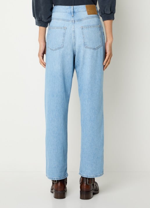 Bellerose Poker high waist wide leg jeans met lichte wassing - achterkant 3 indigo