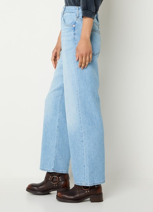 Bellerose Poker high waist wide leg jeans met lichte wassing - detail 2 indigo