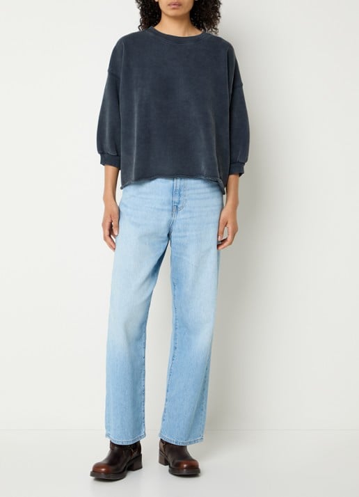 Bellerose Poker high waist wide leg jeans met lichte wassing - voorkant 5 indigo