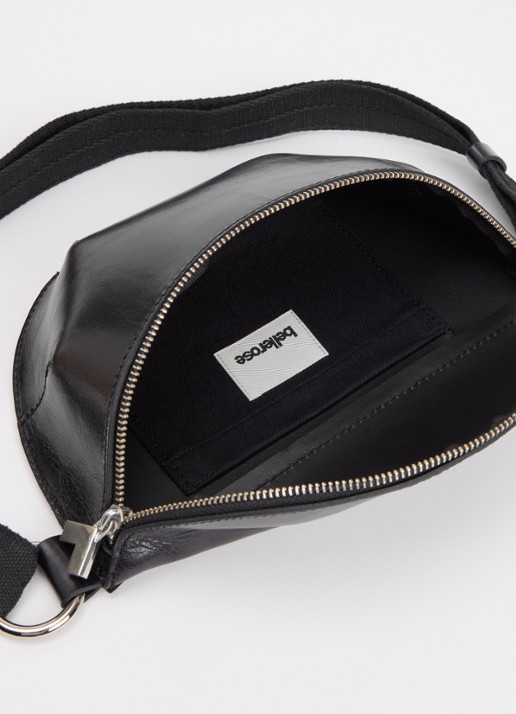 Bellerose Rosie crossbodytas van leer met verstelbare schouderriem - detail 3 zwart
