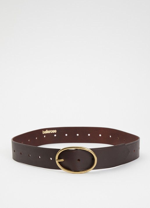 Bellerose Sanel riem van leer - voorkant 2 donkerbruin