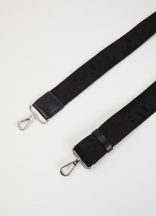 Bellerose Schouderriem met details van leer en logoprint - voorkant 2 zwart