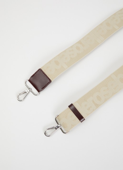Bellerose Schouderriem met details van leer en logoprint - voorkant 2 creme