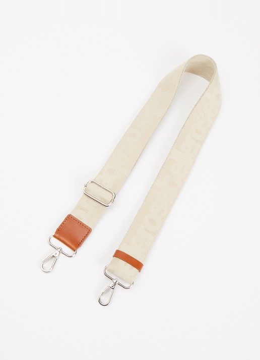 Bellerose Schouderriem met details van leer en logoprint - voorkant cognac