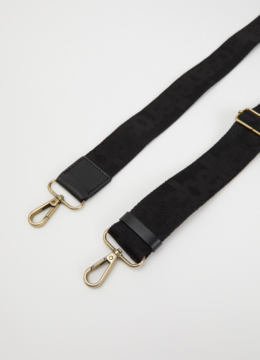 Bellerose Schouderriem met details van leer en logoprint - voorkant 2 zwart