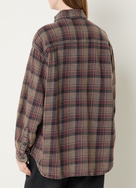 Bellerose Snow blouse met ruitdessin - achterkant lichtbruin