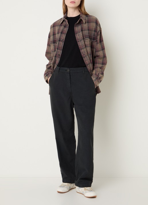 Bellerose Snow blouse met ruitdessin - voorkant 3 lichtbruin