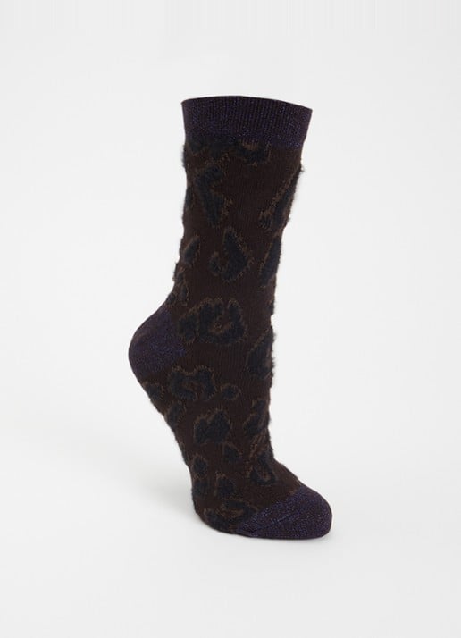 Bellerose Sokken in wolblend met lurex en panterprint