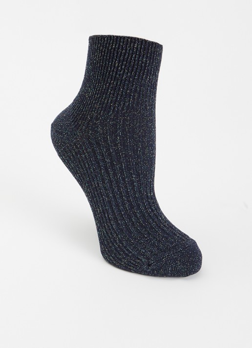Bellerose Sokken met glitter  - voorkant 2 donkerblauw