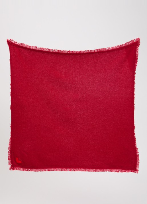 Bellerose Soncol sjaal in kasjmier wolblend 50 x 50 cm - detail donkerrood