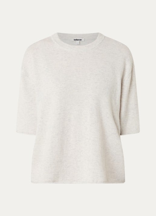 Bellerose Sonza fijngebreide trui in kasjmierblend met ronde hals - voorkant 2 taupe