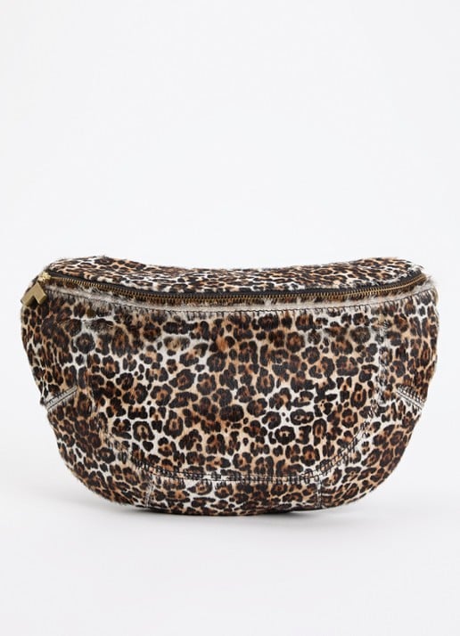 Bellerose Souply crossbodytas van leer met ponyhair en panterprint