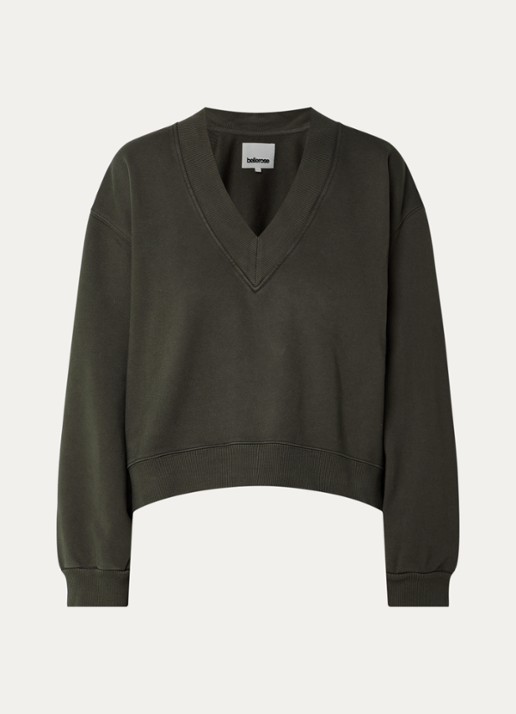 Bellerose Sula sweater met V-hals - voorkant 2 antraciet