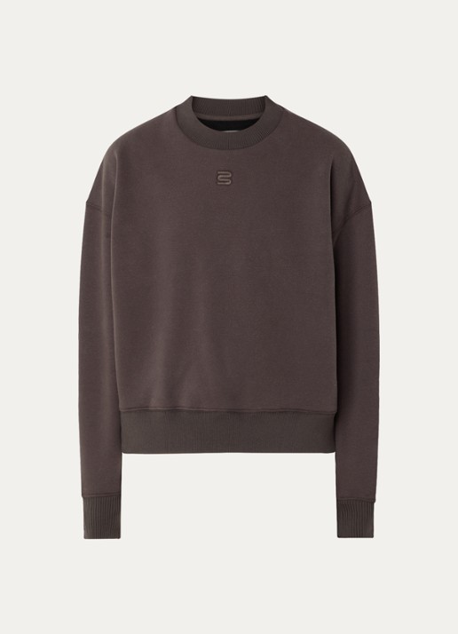Bellerose Temi sweater met ronde hals - voorkant 2 donkerbruin