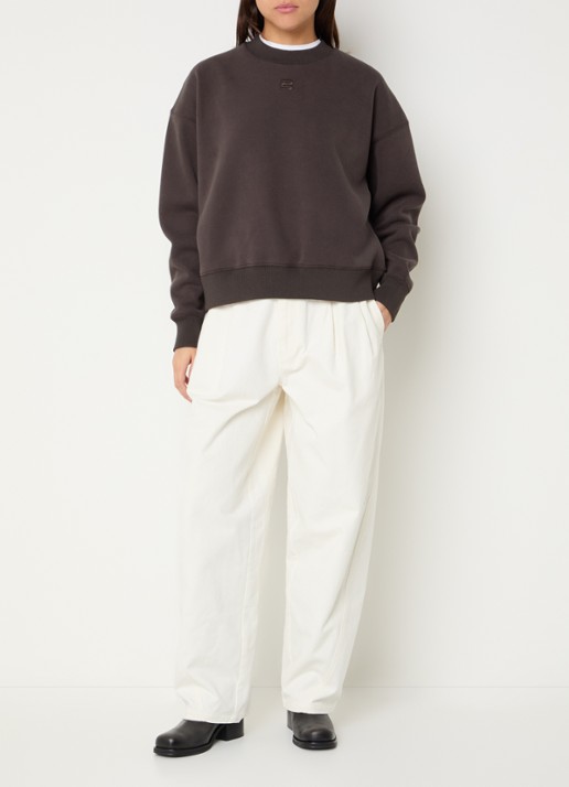 Bellerose Temi sweater met ronde hals - voorkant 3 donkerbruin