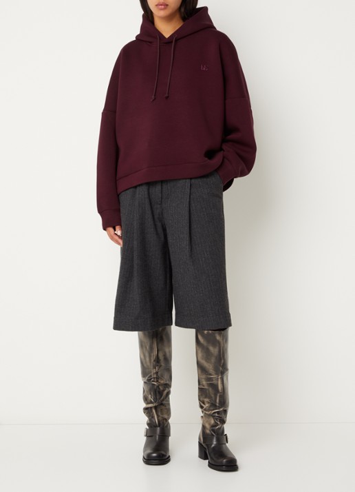Bellerose Tood62 hoodie met logo - voorkant 2 bordeauxrood