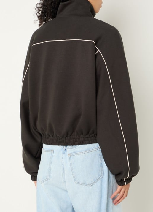 Bellerose Tropy sweatvest met logoborduring - achterkant donkergroen