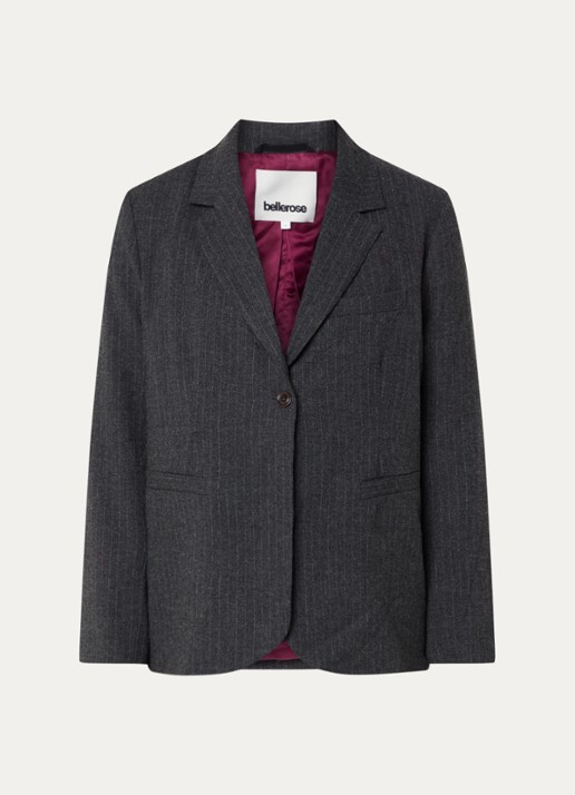Bellerose Valenti oversized blazer in wolblend  - voorkant donkergrijs