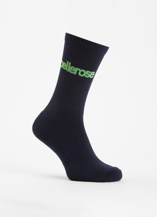 Bellerose Vem sokken in katoenblend met logo - voorkant donkerblauw