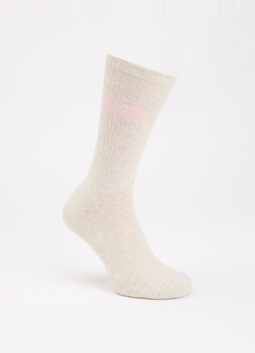 Bellerose Vem sokken in katoenblend met logo - voorkant creme
