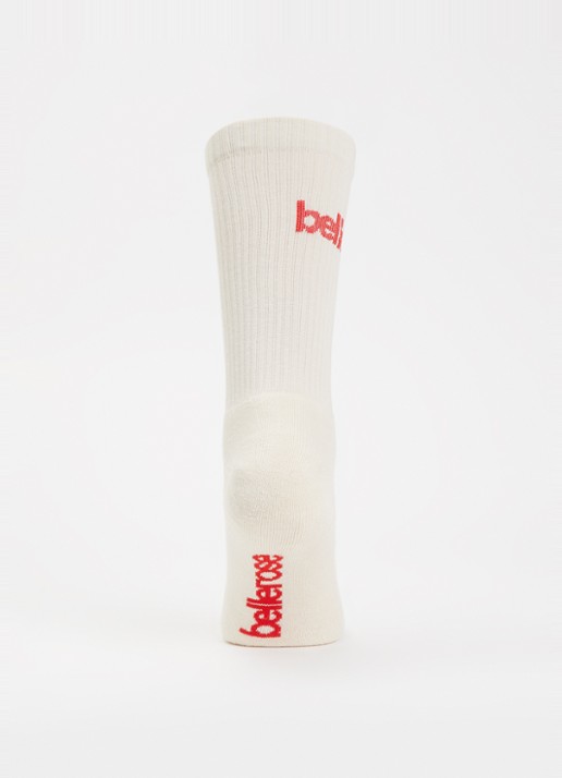Bellerose Vem sokken in katoenblend met logo - voorkant 2 gebroken wit
