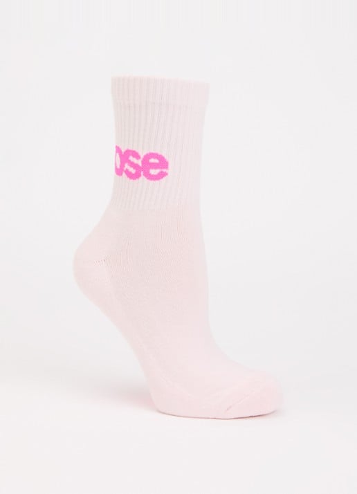 Bellerose Vemho sokken in katoenblend met logo - voorkant 2 lichtroze
