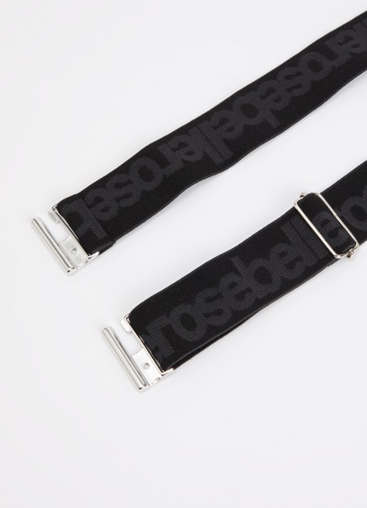 Bellerose Viba riem met logoprint - detail 2 zwart