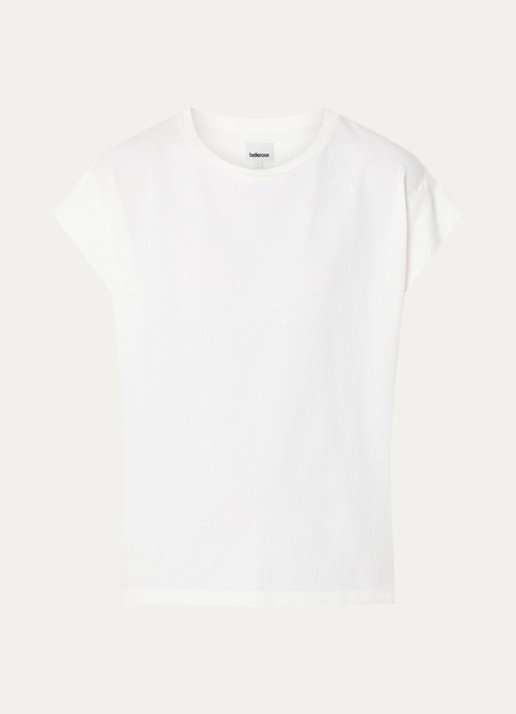 Bellerose Vice T-shirt met boothals - voorkant gebroken wit