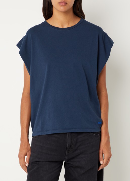 Bellerose Vice T-shirt met boothals - detail 4 rood