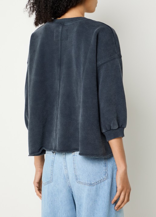 Bellerose Vicske sweater met verwassen afwerking - achterkant 2 donkerblauw