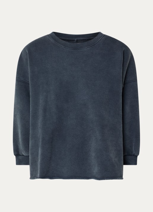 Bellerose Vicske sweater met verwassen afwerking - voorkant 3 donkerblauw