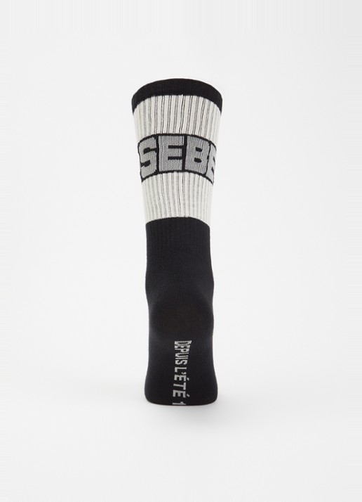 Bellerose Vite sokken in katoenblend met logo - voorkant 2 zwart
