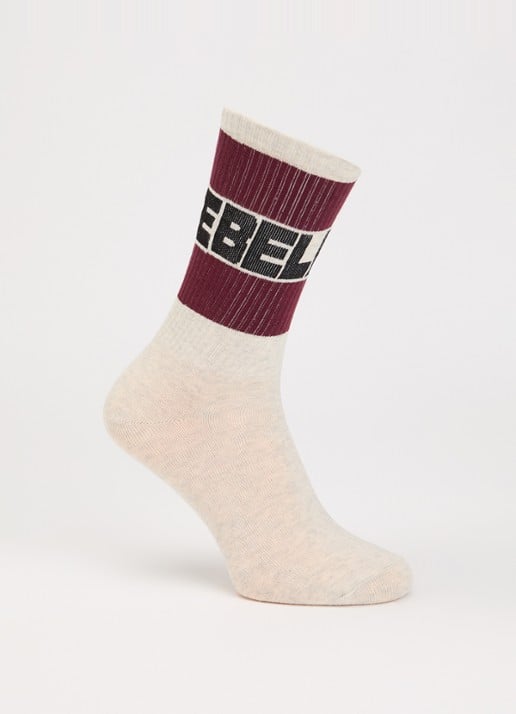 Bellerose Vite sokken in katoenblend met logo - voorkant 2 bordeauxrood
