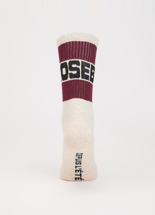Bellerose Vite sokken in katoenblend met logo - voorkant 3 bordeauxrood
