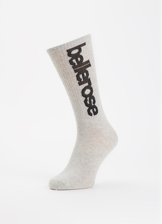 Bellerose Vroum sokken in katoenblend met logoprint - detail grijsmele