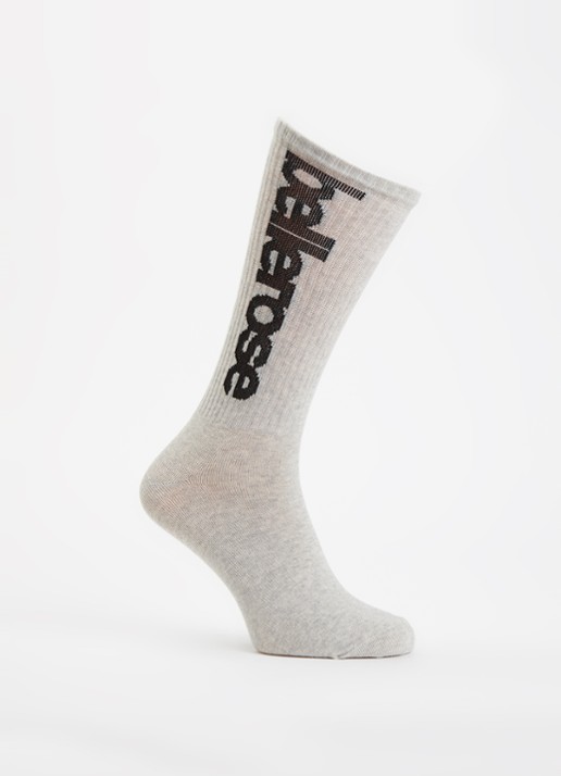 Bellerose Vroum sokken in katoenblend met logoprint - voorkant 2 grijsmele