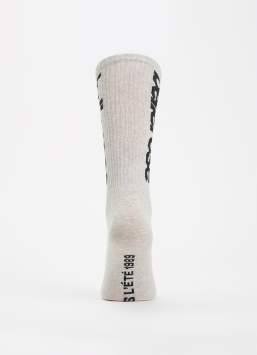 Bellerose Vroum sokken in katoenblend met logoprint - voorkant 3 grijsmele