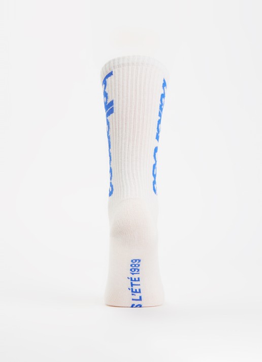 Bellerose Vroum sokken in katoenblend met logoprint - voorkant 2 gebroken wit