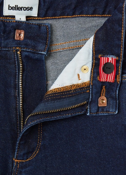 Bellerose Wanda flared jeans met donkere wassing - detail 3 indigo