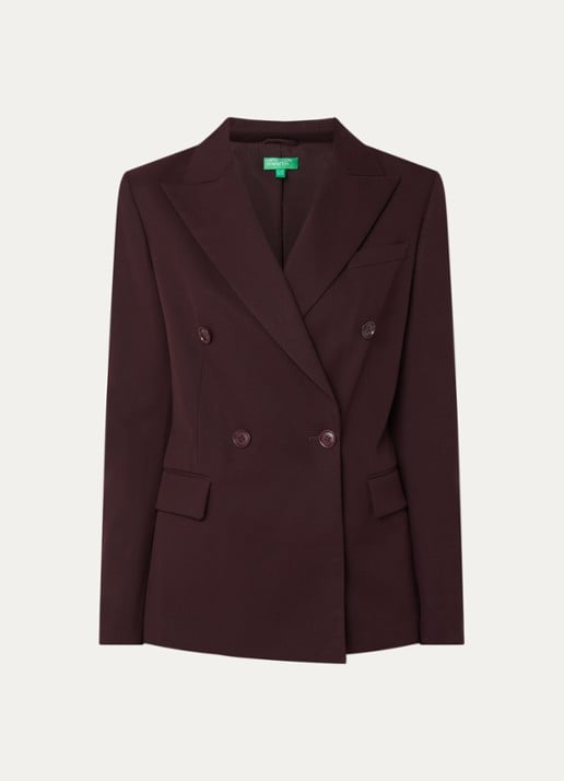Benetton Blazer met klepzakken - voorkant 3 aubergine