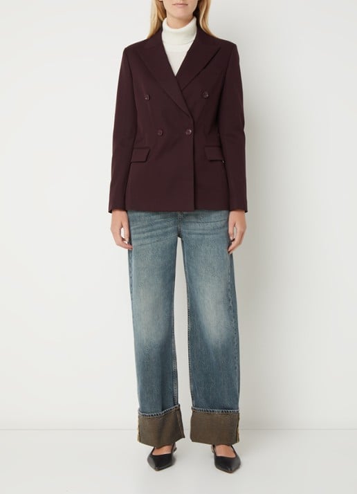 Benetton Blazer met klepzakken - voorkant 4 aubergine