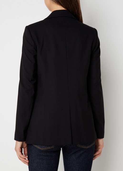 Benetton Blazer met paspelzakken en schoudervulling - achterkant zwart