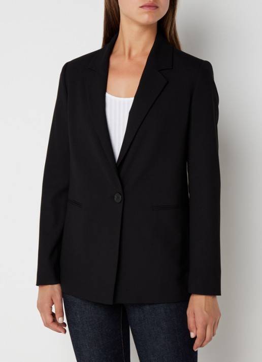 Benetton Blazer met paspelzakken en schoudervulling