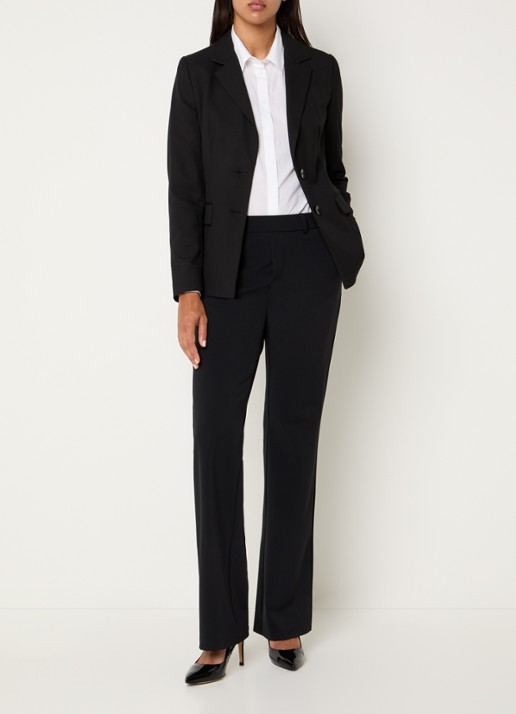 Benetton Blazer met schoudervulling en klepzakken - voorkant 3 zwart